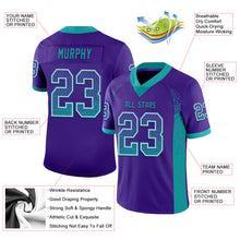 Load image into Gallery viewer, Custom Purple Teal-White Mesh Drift Fashion Football Jersey
