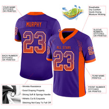 Load image into Gallery viewer, Custom Purple Orange-White Mesh Drift Fashion Football Jersey
