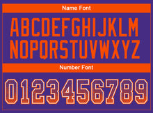 Load image into Gallery viewer, Custom Purple Orange-White Mesh Drift Fashion Football Jersey
