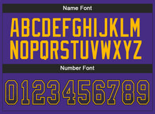 Load image into Gallery viewer, Custom Purple Black-Gold Mesh Drift Fashion Football Jersey
