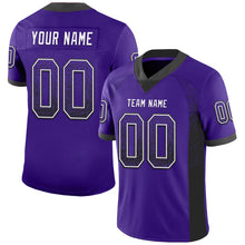 Load image into Gallery viewer, Custom Purple Black-White Mesh Drift Fashion Football Jersey
