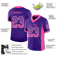 Load image into Gallery viewer, Custom Purple Pink-White Mesh Drift Fashion Football Jersey
