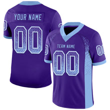 Load image into Gallery viewer, Custom Purple Light Blue-White Mesh Drift Fashion Football Jersey
