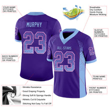 Load image into Gallery viewer, Custom Purple Light Blue-Pink Mesh Drift Fashion Football Jersey
