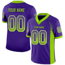 Load image into Gallery viewer, Custom Purple Neon Green-White Mesh Drift Fashion Football Jersey
