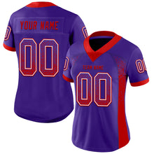 Load image into Gallery viewer, Custom Purple Red-White Mesh Drift Fashion Football Jersey
