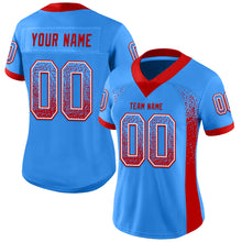 Load image into Gallery viewer, Custom Powder Blue Red-White Mesh Drift Fashion Football Jersey
