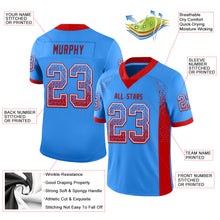 Load image into Gallery viewer, Custom Powder Blue Red-White Mesh Drift Fashion Football Jersey
