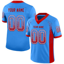 Load image into Gallery viewer, Custom Powder Blue Red-White Mesh Drift Fashion Football Jersey
