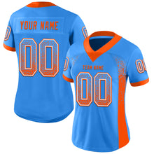 Load image into Gallery viewer, Custom Powder Blue Orange-White Mesh Drift Fashion Football Jersey
