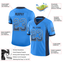 Load image into Gallery viewer, Custom Powder Blue Navy-White Mesh Drift Fashion Football Jersey
