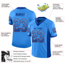 Load image into Gallery viewer, Custom Powder Blue Royal-Orange Mesh Drift Fashion Football Jersey
