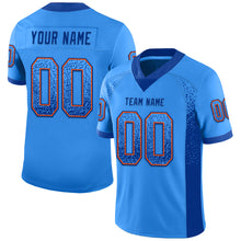 Load image into Gallery viewer, Custom Powder Blue Royal-Orange Mesh Drift Fashion Football Jersey
