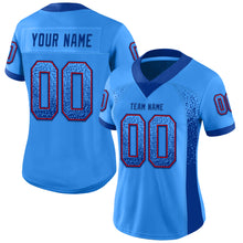 Load image into Gallery viewer, Custom Powder Blue Royal-Red Mesh Drift Fashion Football Jersey
