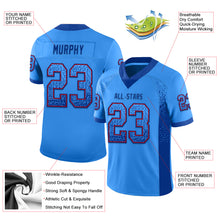 Load image into Gallery viewer, Custom Powder Blue Royal-Red Mesh Drift Fashion Football Jersey
