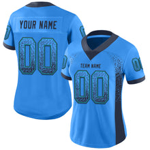 Load image into Gallery viewer, Custom Powder Blue Navy-Teal Mesh Drift Fashion Football Jersey
