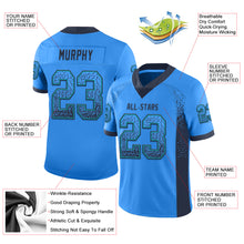 Load image into Gallery viewer, Custom Powder Blue Navy-Teal Mesh Drift Fashion Football Jersey
