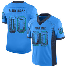 Load image into Gallery viewer, Custom Powder Blue Navy-Teal Mesh Drift Fashion Football Jersey
