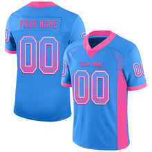 Load image into Gallery viewer, Custom Powder Blue Pink-White Mesh Drift Fashion Football Jersey
