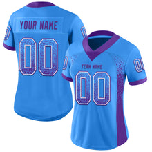 Load image into Gallery viewer, Custom Powder Blue Purple-White Mesh Drift Fashion Football Jersey
