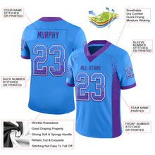 Load image into Gallery viewer, Custom Powder Blue Purple-White Mesh Drift Fashion Football Jersey
