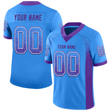 Load image into Gallery viewer, Custom Powder Blue Purple-White Mesh Drift Fashion Football Jersey
