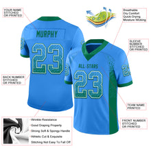 Load image into Gallery viewer, Custom Powder Blue Kelly Green-White Mesh Drift Fashion Football Jersey
