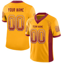 Load image into Gallery viewer, Custom Gold Crimson-White Mesh Drift Fashion Football Jersey
