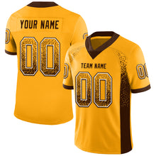 Load image into Gallery viewer, Custom Gold Brown-White Mesh Drift Fashion Football Jersey
