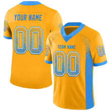 Load image into Gallery viewer, Custom Gold Powder Blue-White Mesh Drift Fashion Football Jersey
