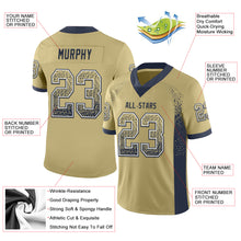 Load image into Gallery viewer, Custom Vegas Gold Navy-White Mesh Drift Fashion Football Jersey
