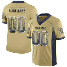 Load image into Gallery viewer, Custom Vegas Gold Navy-White Mesh Drift Fashion Football Jersey
