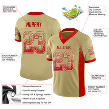 Load image into Gallery viewer, Custom Vegas Gold Red-White Mesh Drift Fashion Football Jersey
