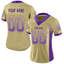 Load image into Gallery viewer, Custom Vegas Gold Purple-White Mesh Drift Fashion Football Jersey
