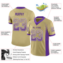 Load image into Gallery viewer, Custom Vegas Gold Purple-White Mesh Drift Fashion Football Jersey
