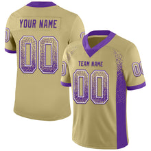 Load image into Gallery viewer, Custom Vegas Gold Purple-White Mesh Drift Fashion Football Jersey
