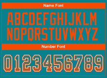 Load image into Gallery viewer, Custom Teal Orange-White Mesh Drift Fashion Football Jersey
