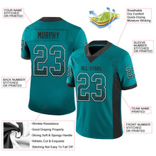 Load image into Gallery viewer, Custom Teal Black-White Mesh Drift Fashion Football Jersey
