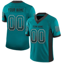 Load image into Gallery viewer, Custom Teal Black-White Mesh Drift Fashion Football Jersey
