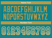 Load image into Gallery viewer, Custom Teal Old Gold-White Mesh Drift Fashion Football Jersey
