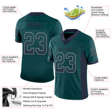 Load image into Gallery viewer, Custom Midnight Green Navy-Gray Mesh Drift Fashion Football Jersey
