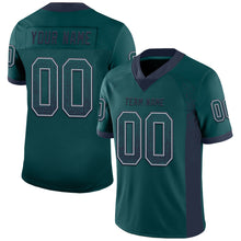 Load image into Gallery viewer, Custom Midnight Green Navy-Gray Mesh Drift Fashion Football Jersey
