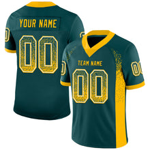 Load image into Gallery viewer, Custom Midnight Green Gold-White Mesh Drift Fashion Football Jersey
