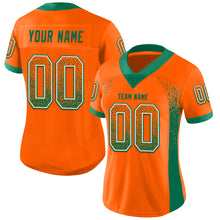 Load image into Gallery viewer, Custom Orange Kelly Green-White Mesh Drift Fashion Football Jersey
