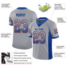 Load image into Gallery viewer, Custom Gray Royal-Orange Mesh Drift Fashion Football Jersey
