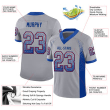 Load image into Gallery viewer, Custom Gray Royal-Red Mesh Drift Fashion Football Jersey
