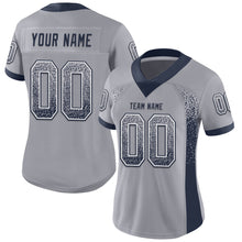 Load image into Gallery viewer, Custom Gray Navy-White Mesh Drift Fashion Football Jersey
