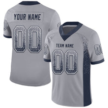 Load image into Gallery viewer, Custom Gray Navy-White Mesh Drift Fashion Football Jersey
