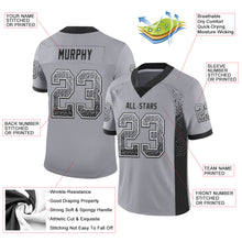 Load image into Gallery viewer, Custom Gray Black-White Mesh Drift Fashion Football Jersey
