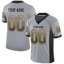 Load image into Gallery viewer, Custom Gray Black-Gold Mesh Drift Fashion Football Jersey
